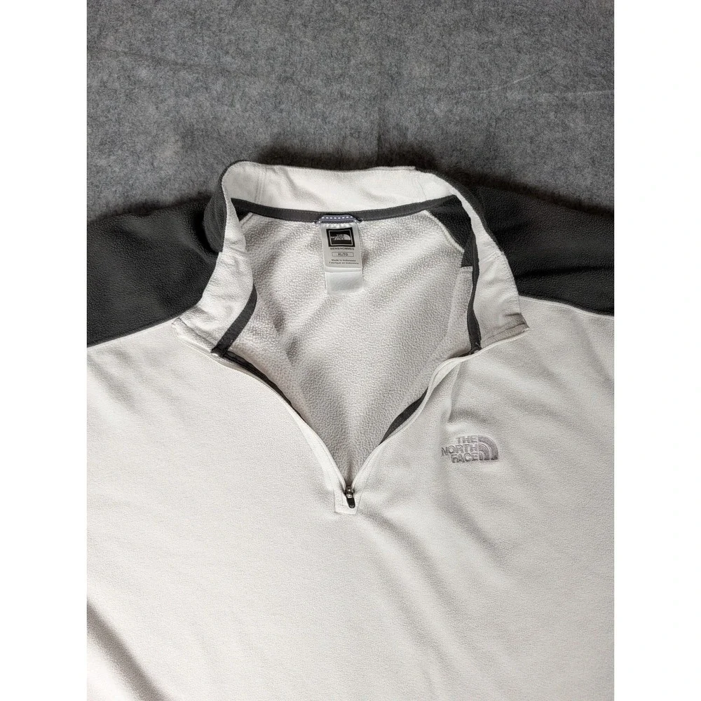 The North Face Mens Quarter Zip Fleece Pullover Grey Colorblock TKA 100 XL